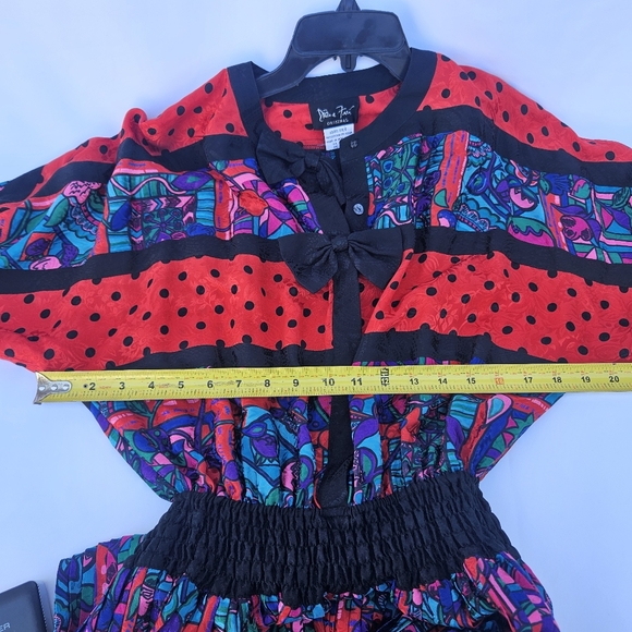 Vtg 1980s Diane Freis 100% Silk Multicolored Dress - Picture 10 of 10